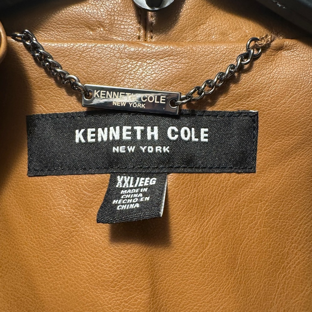 Kenneth Cole Tan Faux Leather Jacket - Picture 2 of 3